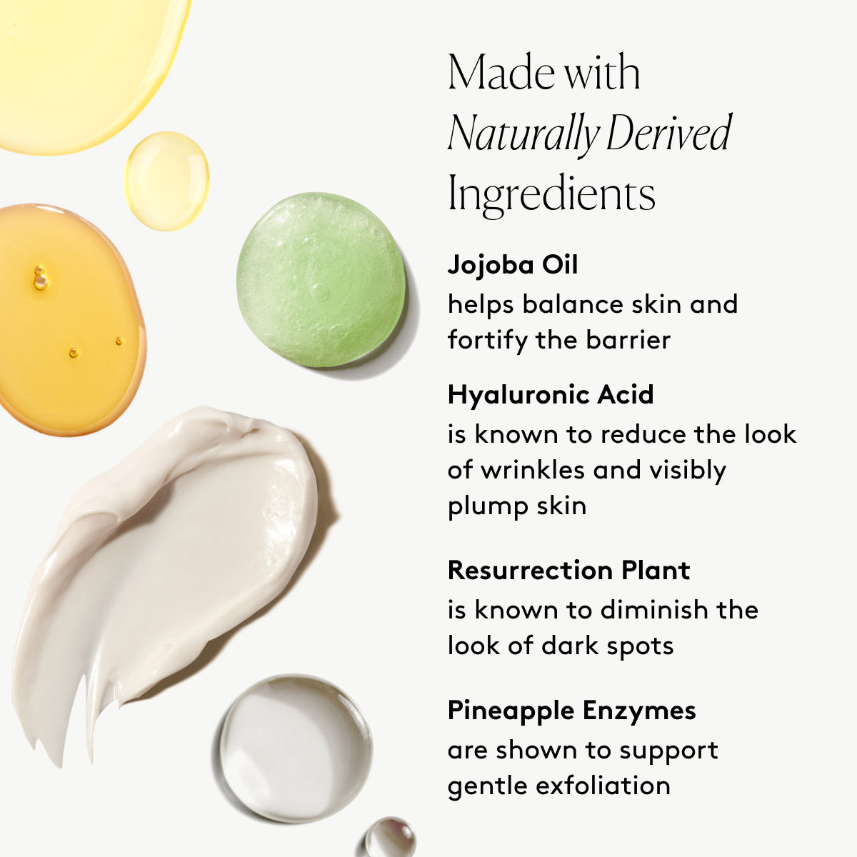 
                
                  The Everything Collection key ingredients graphic with Jojoba Oil, Hyaluronic Acid, Resurrection Plant, and Pineapple Enzymes beside product swatches
                
              