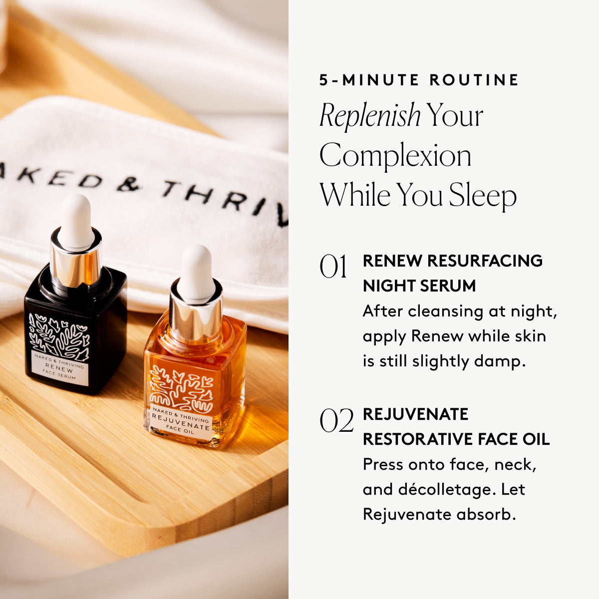 
                
                  Mini Night Set key ingredients graphic with Hyaluronic Acid, Argan Oil, and Alpha Hydroxy Acids beside product swatches 
                
              