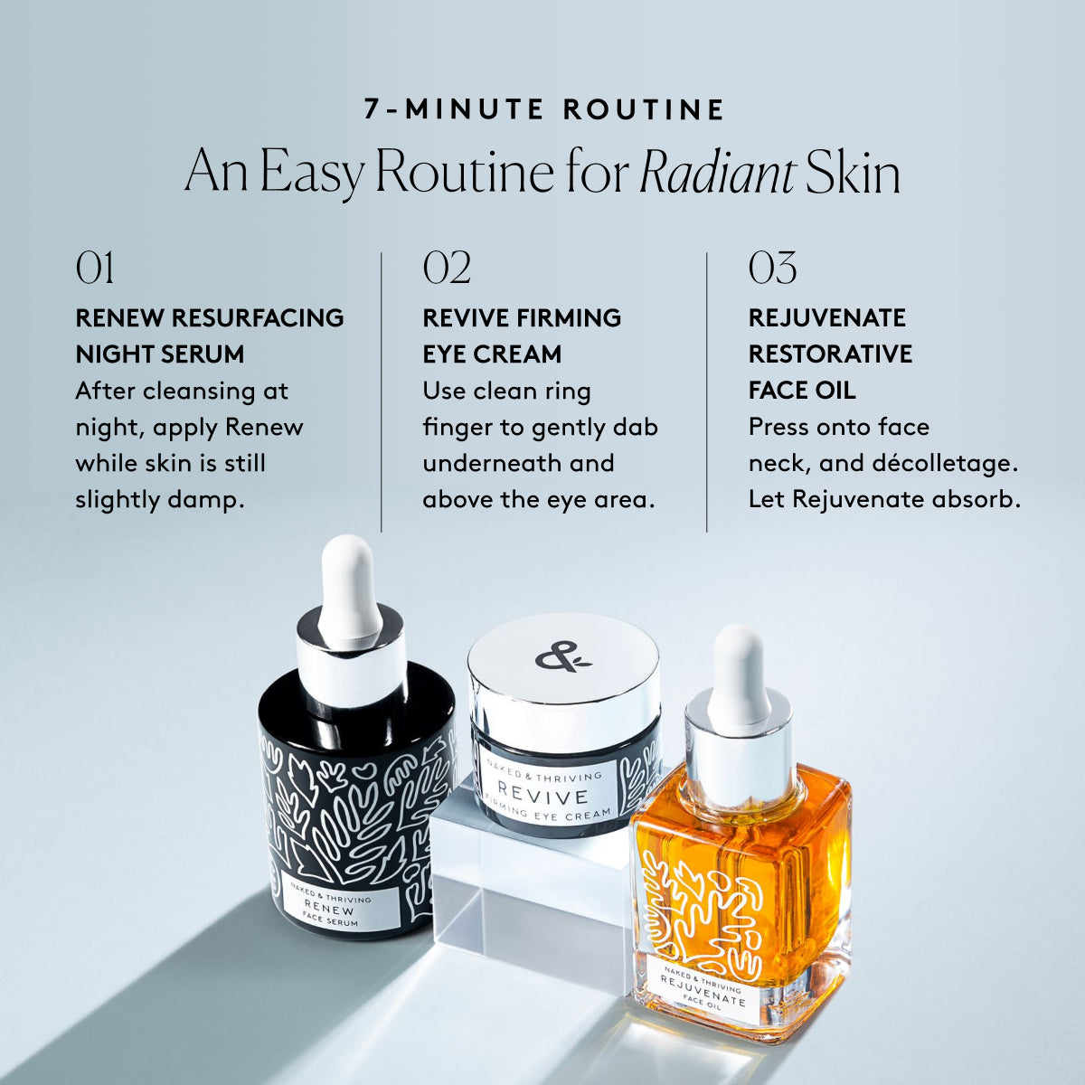 
                
                  Step-by-step 7-minute routine for the Restorative Night Routine
                
              